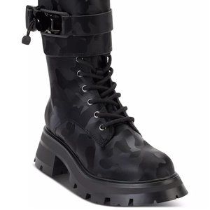 DKNY Women's Sava Combat Boots Camo